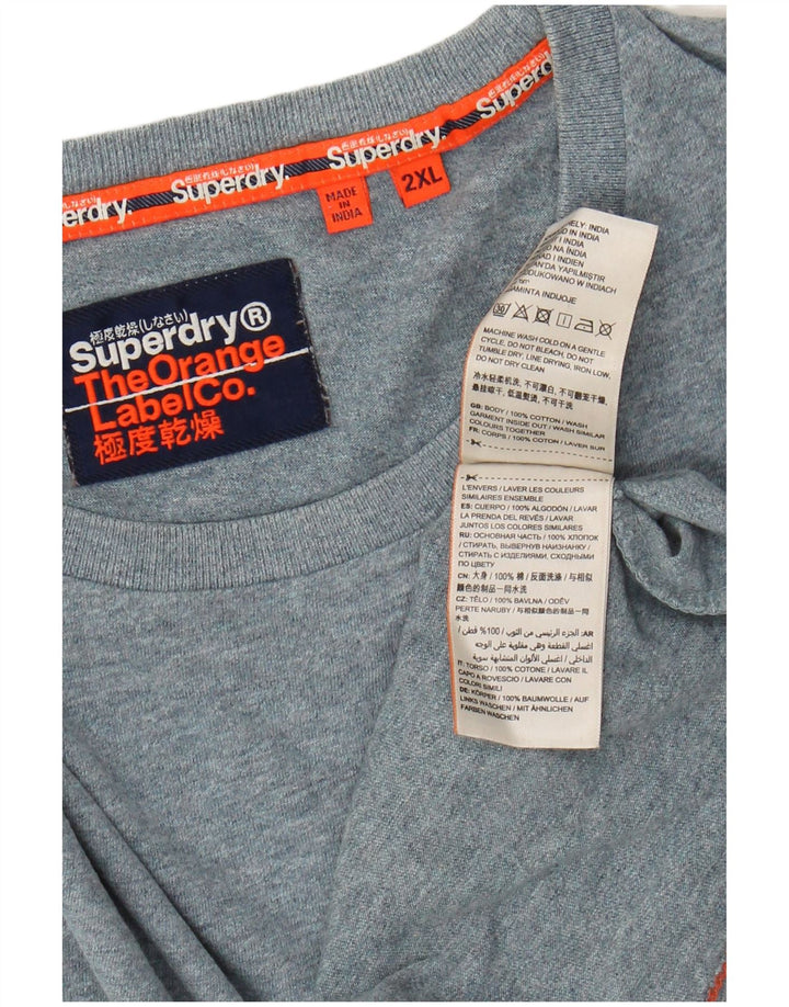 SUPERDRY tricou pentru bărbați Top 2XL albastru bumbac cu pete