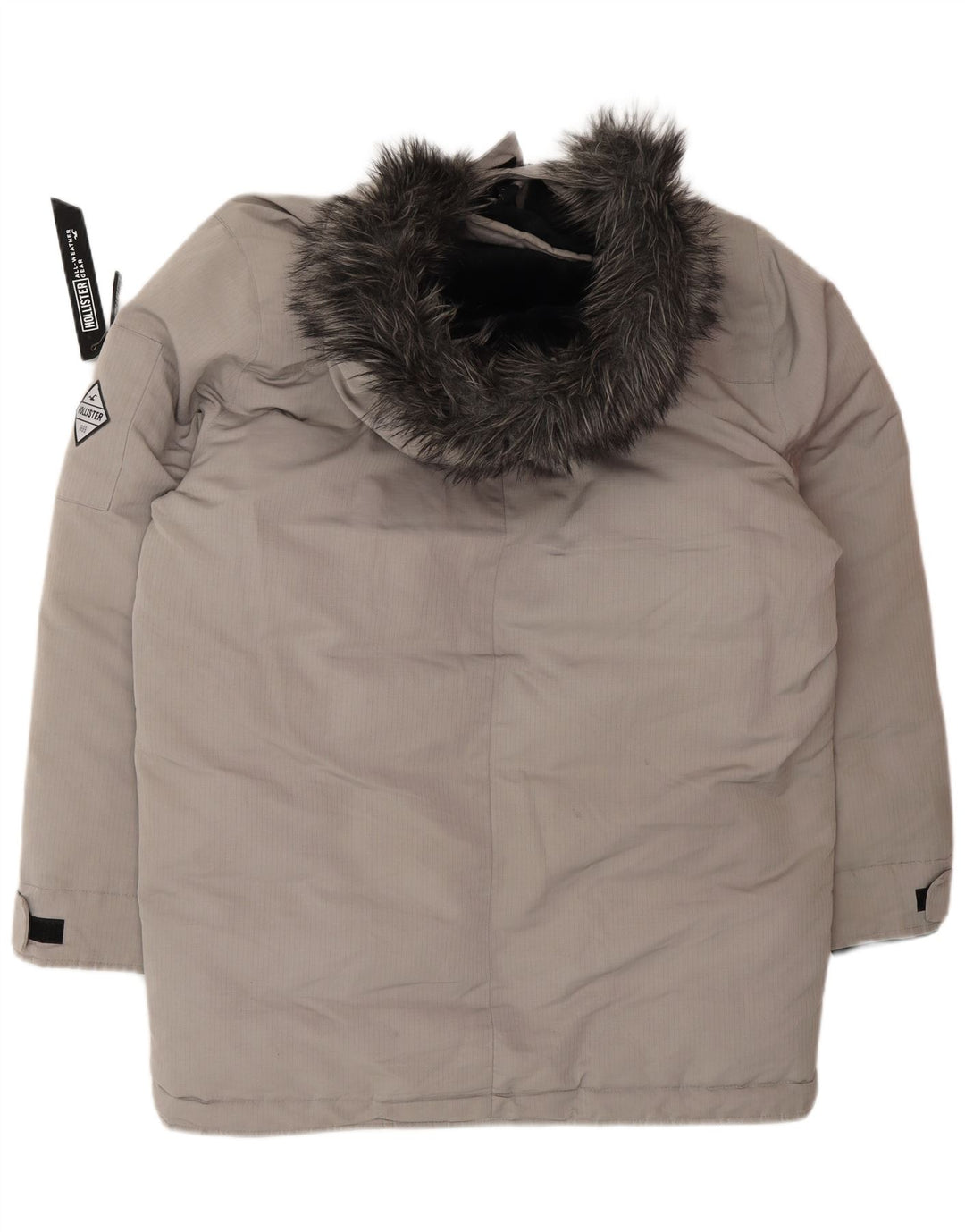 Jachetă căptușită cu glugă pentru bărbați HOLLISTER UK 40, mare, gri, poliester