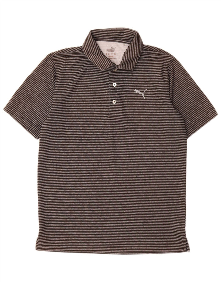 Tricou polo pentru bărbați Puma, gri poliester cu dungi