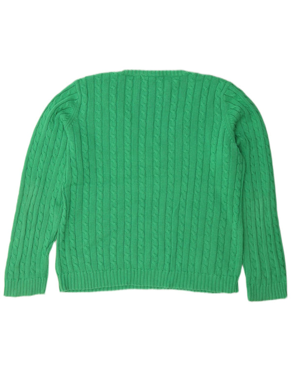 Pulover pentru femei Ralph Lauren cu decolteu în V UK 16, mare, verde, bumbac