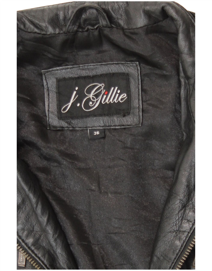 Jachetă vintage din piele pentru femei EU 36 Mic din piele neagră