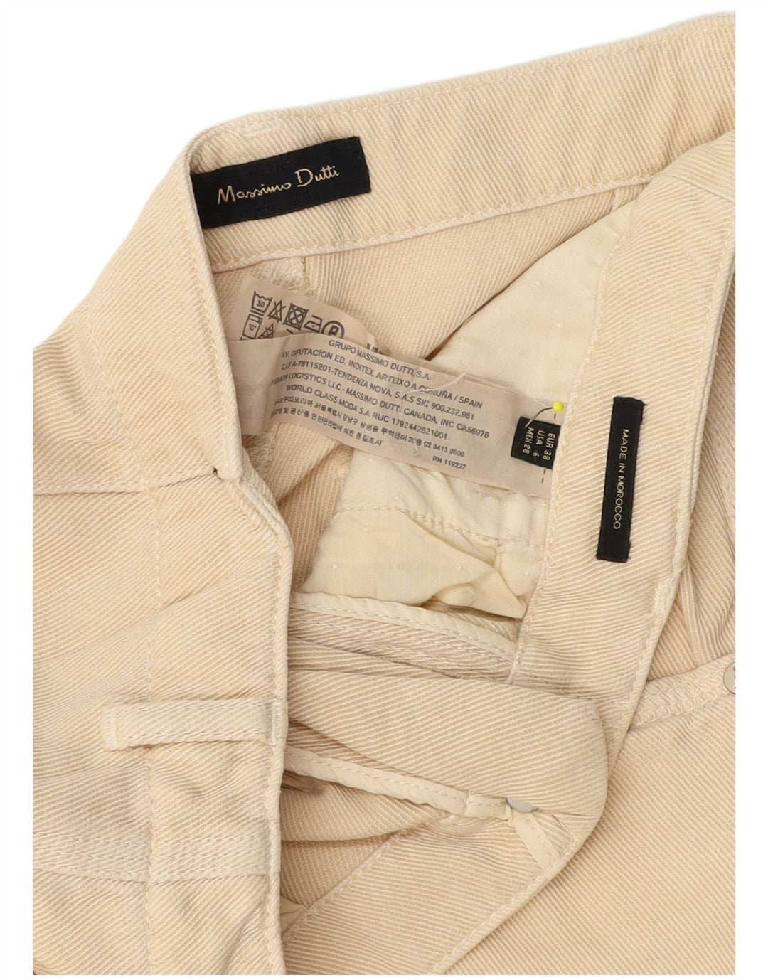 Massimo Dutti Pantaloni Cropped Femei EU 38 Mici L28 L24 Bej Lyocell