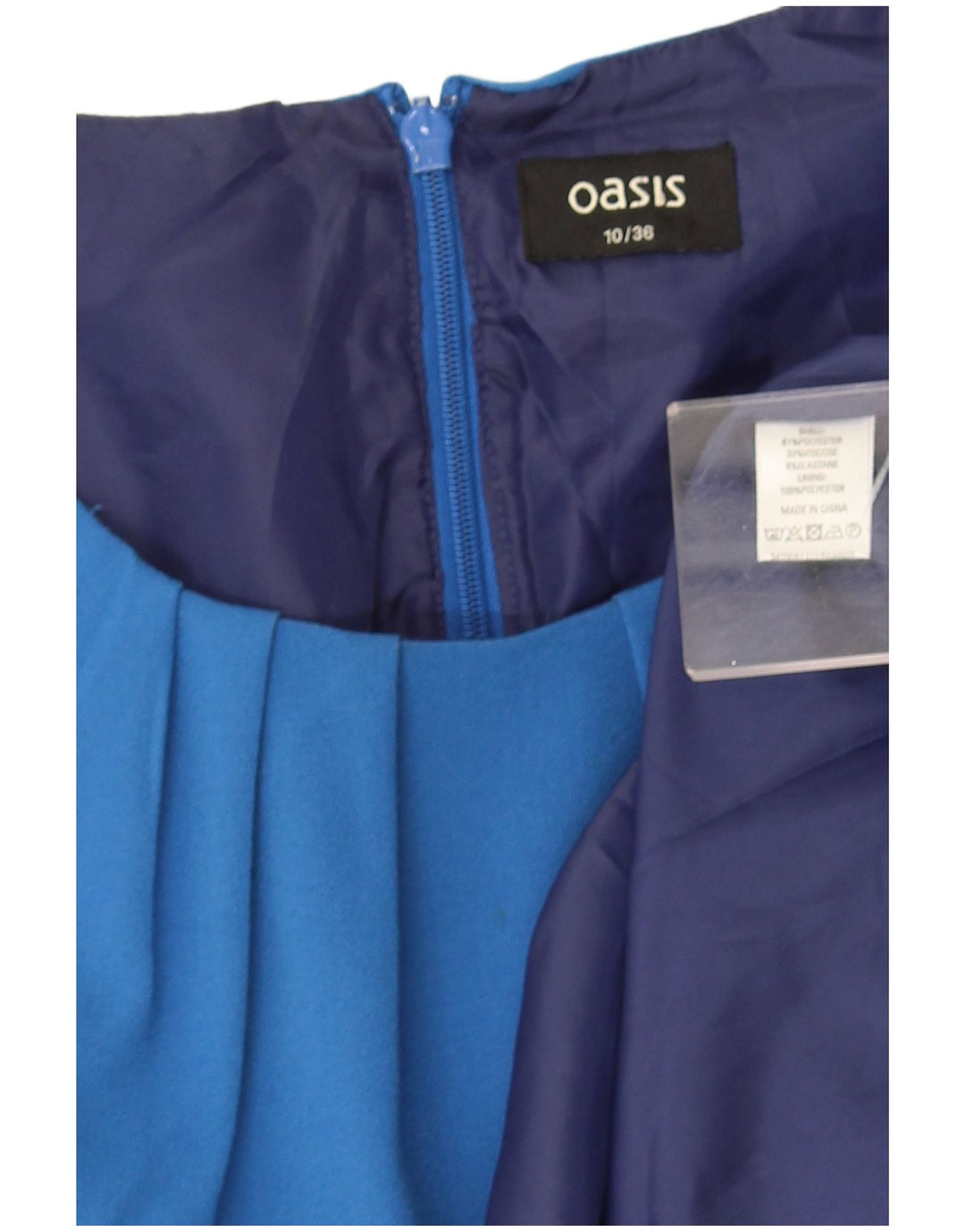 Rochie A-Line fără mâneci Oasis UK 10 Poliester albastru mic