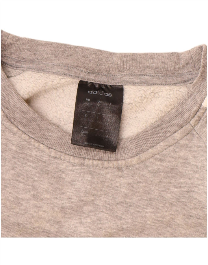 Pulover adidas supradimensionat pentru femei UK 12/14 bumbac gri mediu