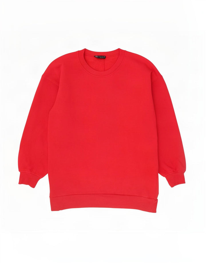 Pulover supradimensionat pentru femei Zara UK 10 Bumbac roșu mic