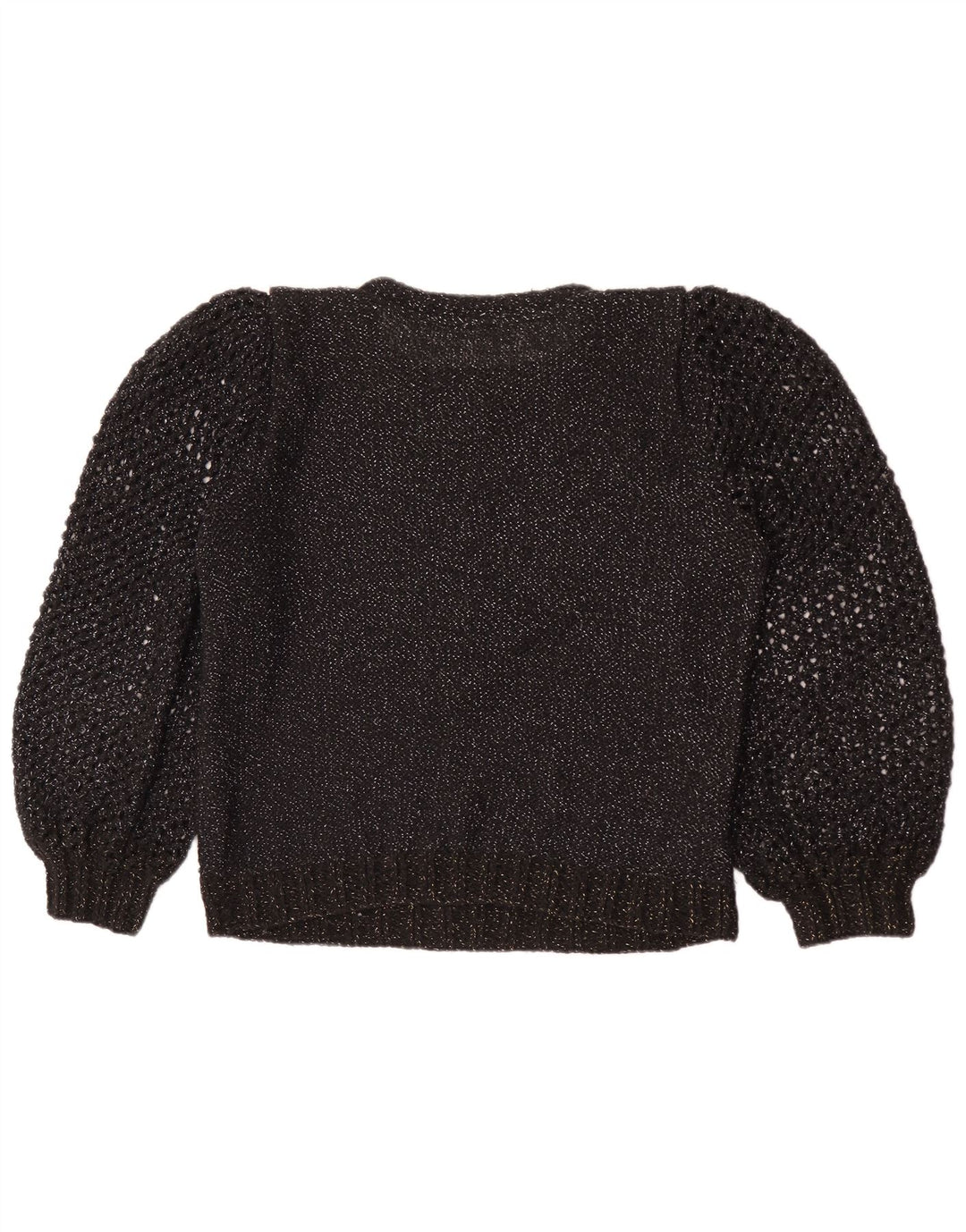 Pulover vintage pentru femei cu gât roșu și pulover UK 12 mediu negru