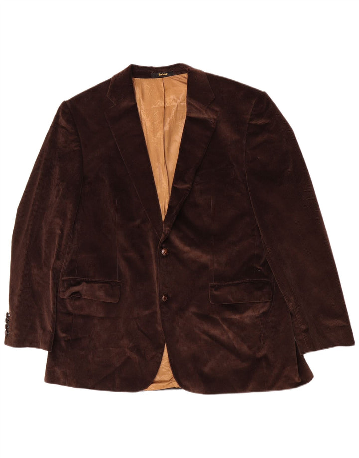 Jachetă Barbour pentru bărbați din velur cu 2 nasturi, IT 56 3XL, bumbac maro