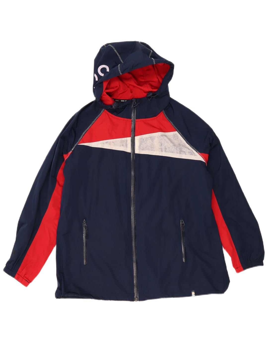 Crew Clothing Jachetă de ploaie cu grafică pentru femei UK 12 Medium Bleumarin Colorblock