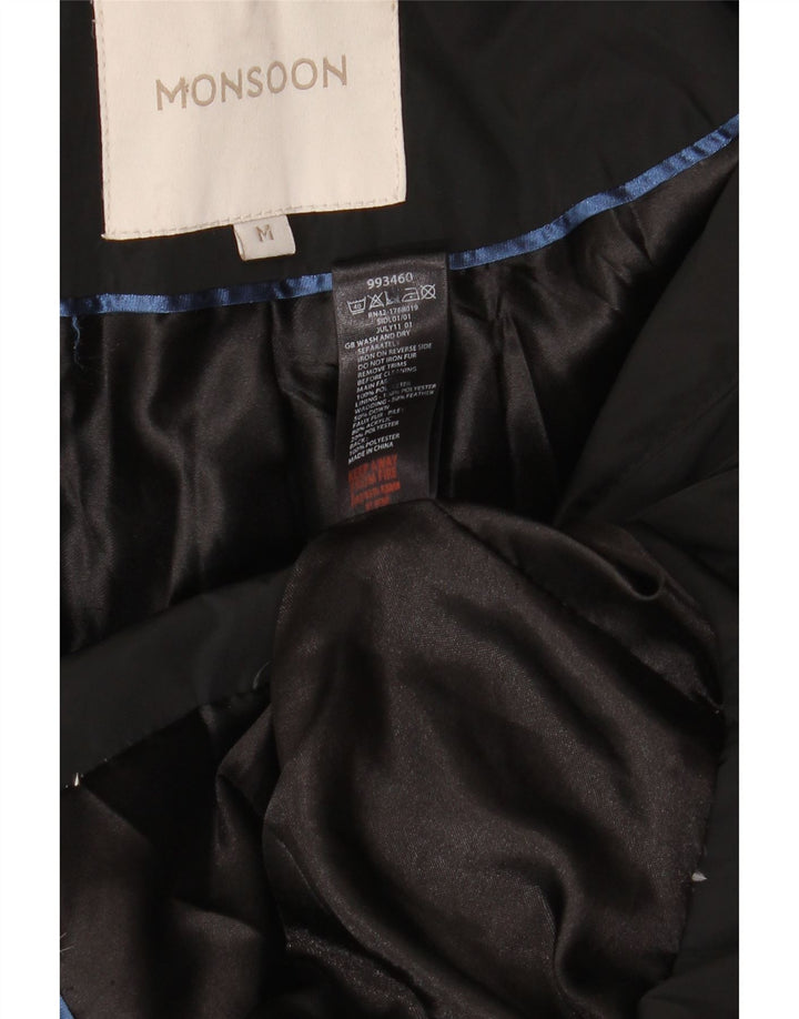 Palton căptușit cu glugă pentru femei Monsoon UK 14 Poliester mediu negru