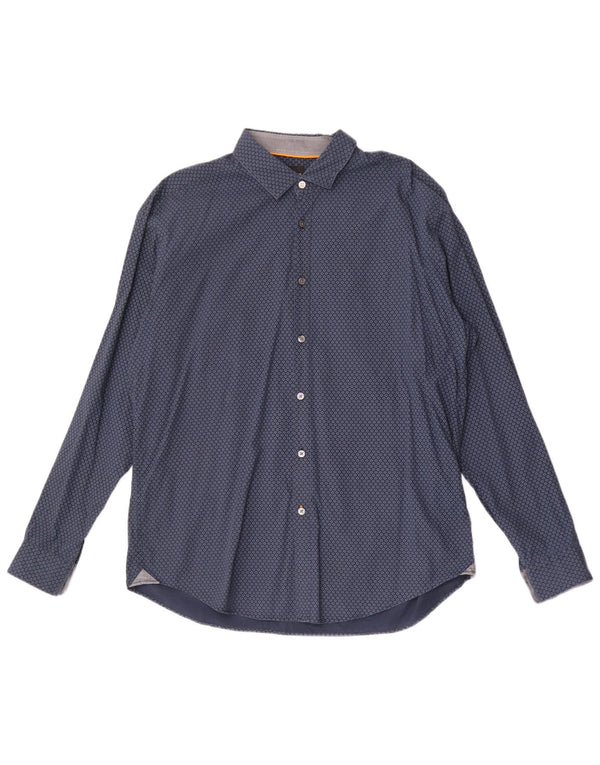 Cămașă pentru bărbați Hugo Boss XL Bumbac Floral Albastru Marin