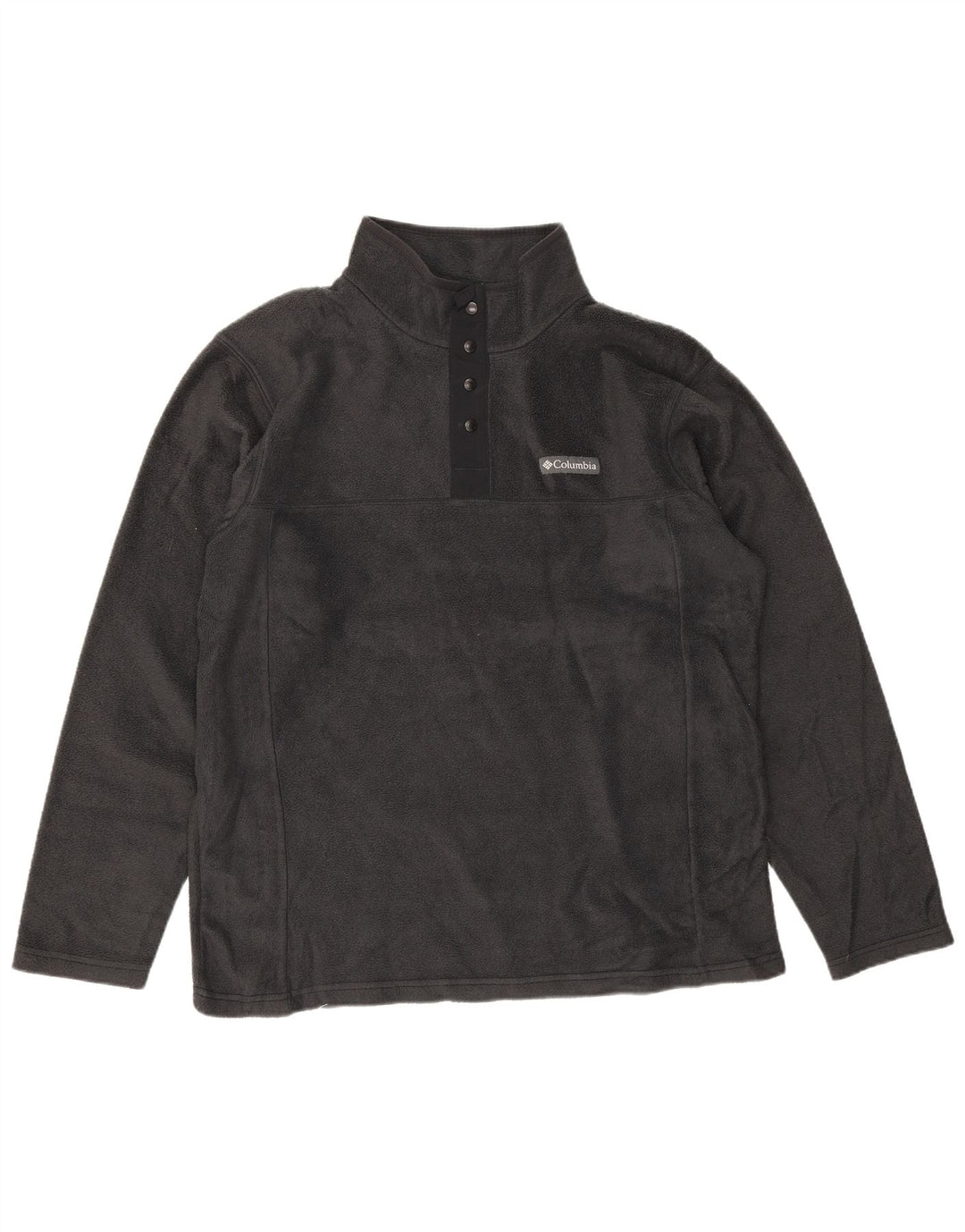 Pulover Columbia pentru bărbați, cu gât cu nasturi, fleece, mare, gri, poliester