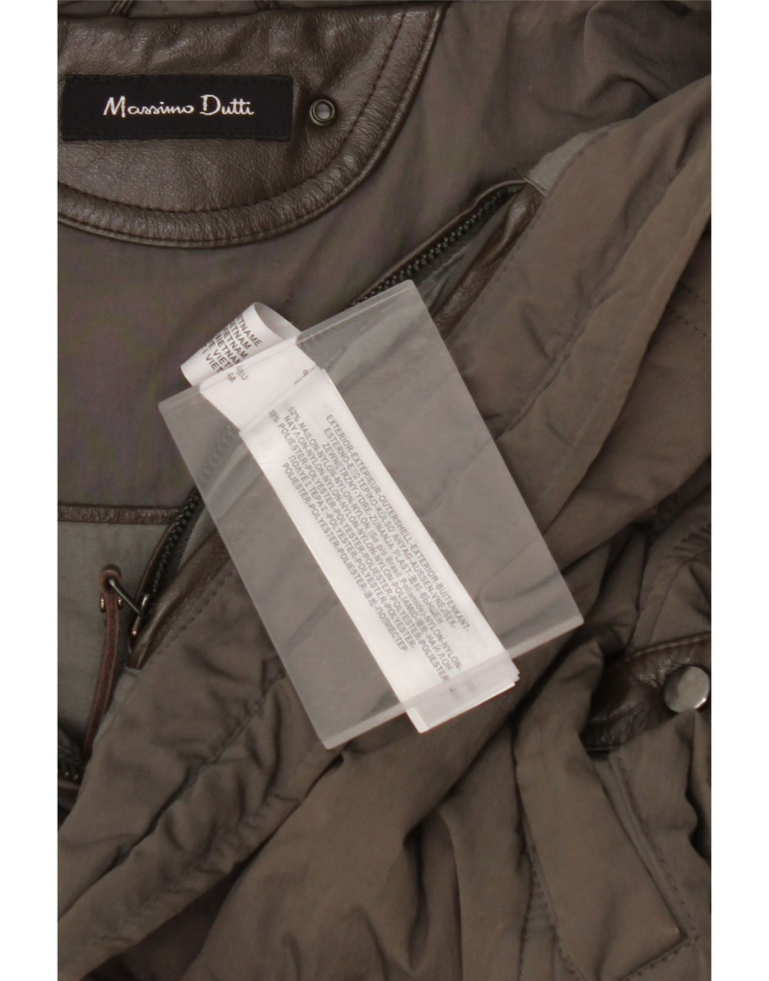MASSIMO DUTTI Womens Padded Gilet UK 12 Medium Khaki Nylon