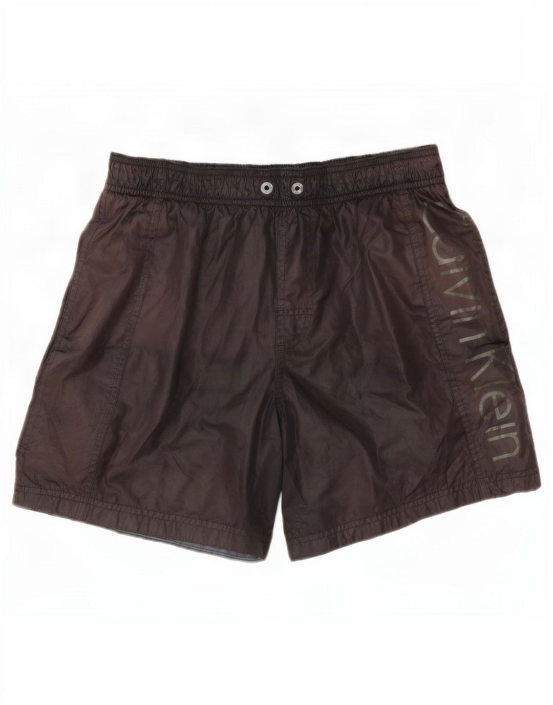 Pantaloni scurți de înot grafic Calvin Klein pentru bărbați, poliester maro mic