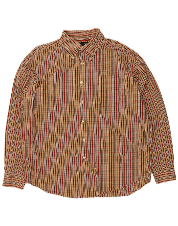 Cămașă pentru bărbați Tommy Hilfiger XL, bej, din bumbac cu carouri
