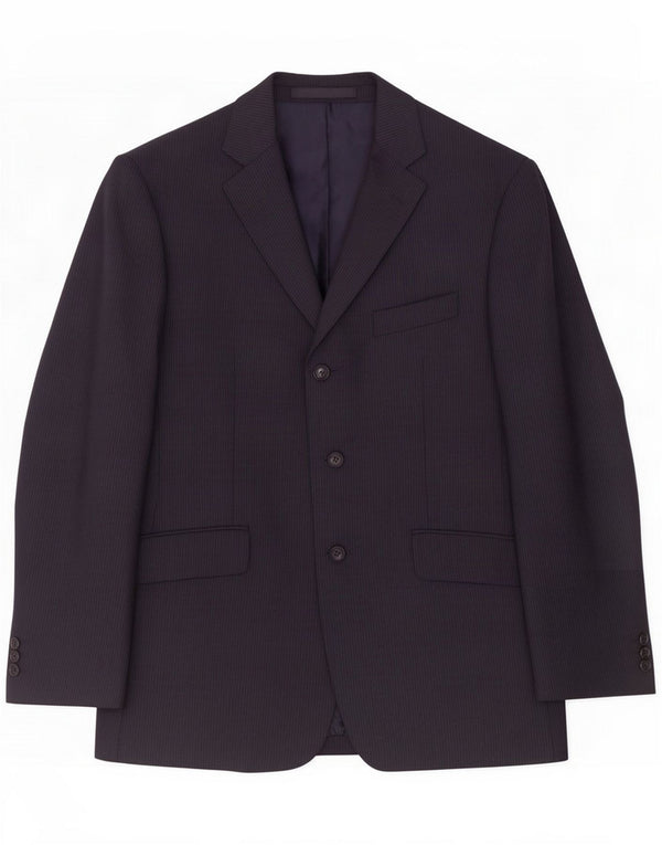 Marks & Spencer Blazer Jacket pentru bărbați UK 40 Medium Bluemarin Blue Pinstripe
