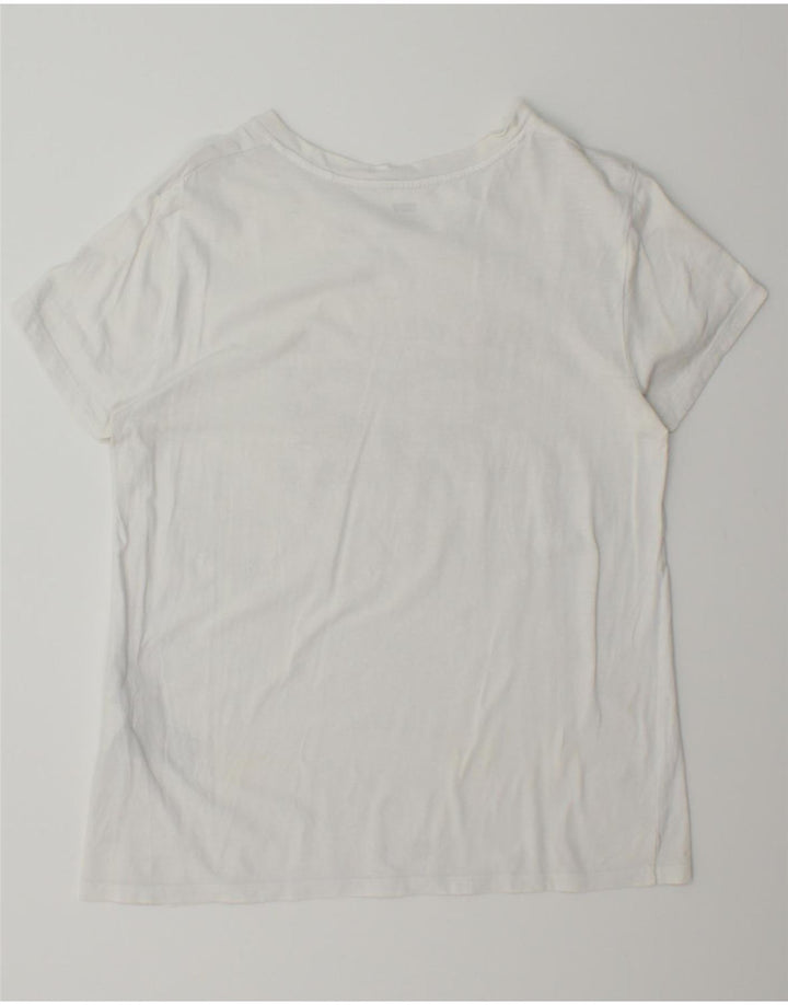 LEVI'S Womens Graphic T-Shirt Top UK 14 Medium White Cotton Vintage Levi's and Second-Hand Levi's from Messina Hembry 