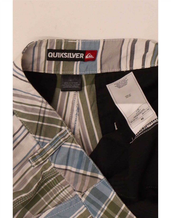 Pantaloni scurți chino pentru bărbați Quiksilver W34, bumbac cu carouri multicolore mari