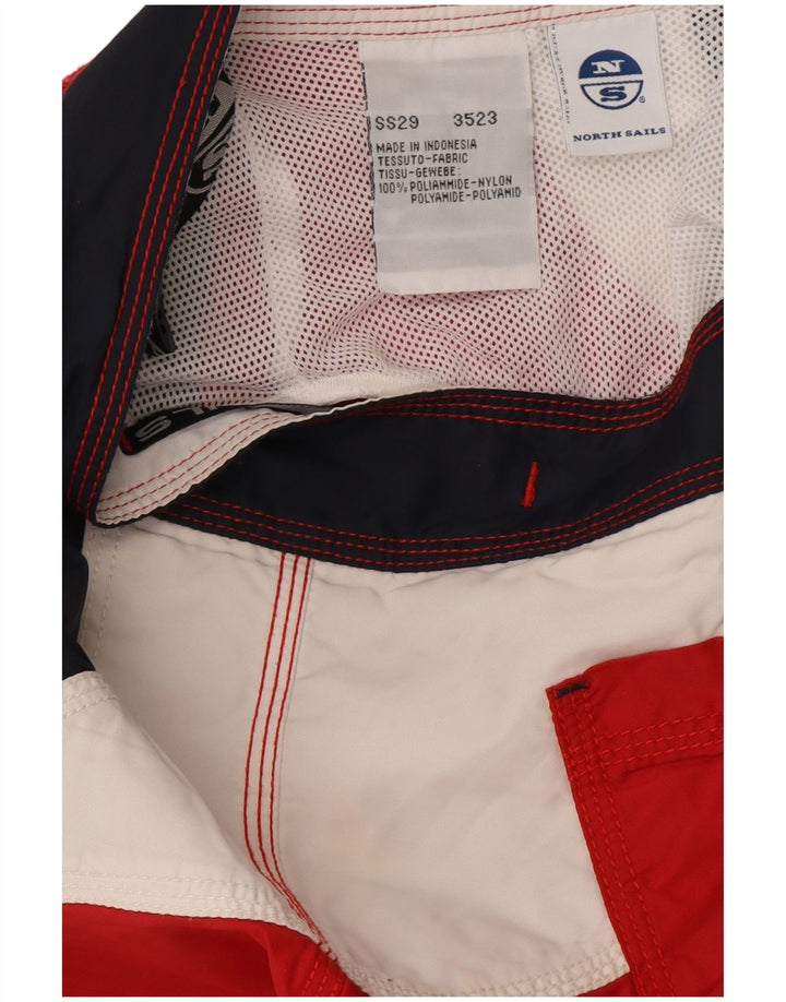 Pantaloni scurți de înot North Sails pentru bărbați, roșii mici, poliamidă color bloc