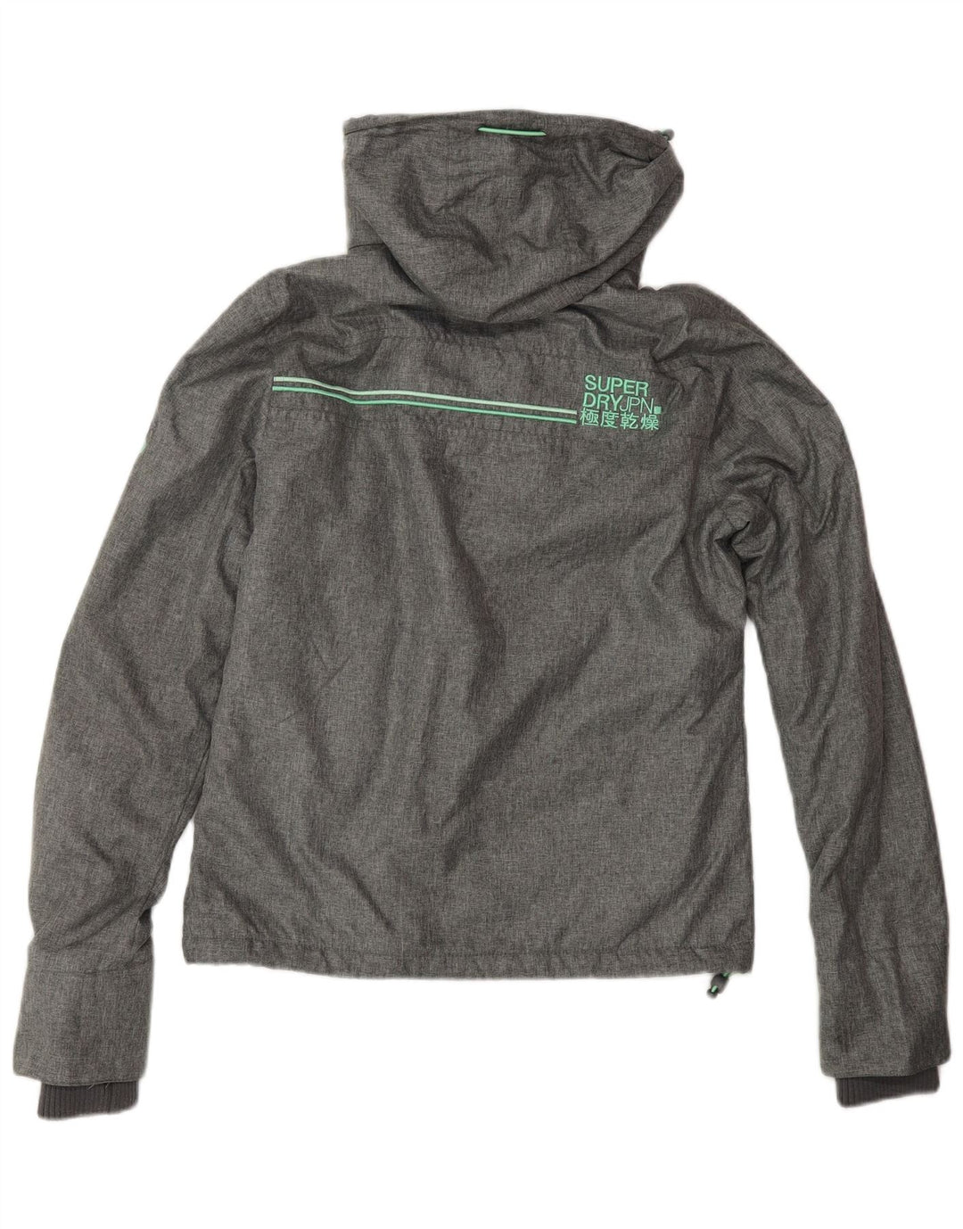 SUPERDRY pentru femei The Windcheater Graphic Windbreaker Jacket UK 8 Small Gri