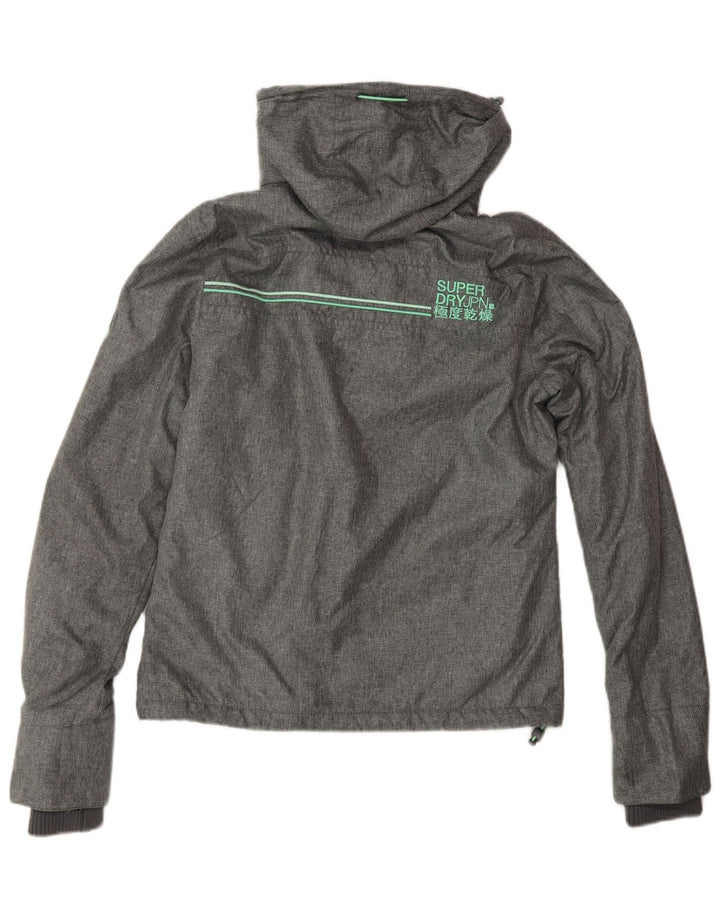 SUPERDRY pentru femei The Windcheater Graphic Windbreaker Jacket UK 8 Small Gri