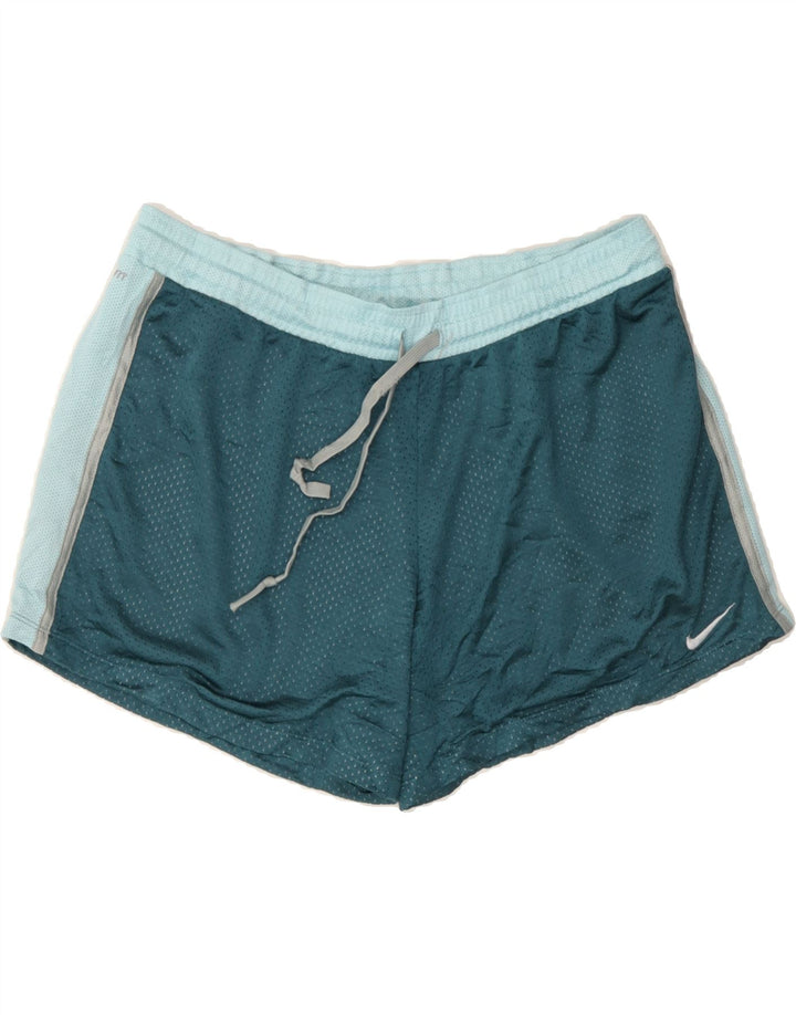 NIKE Womens Dri Fit Sport Shorts UK 14 Large  Green Polyester Vintage Nike and Second-Hand Nike from Messina Hembry 