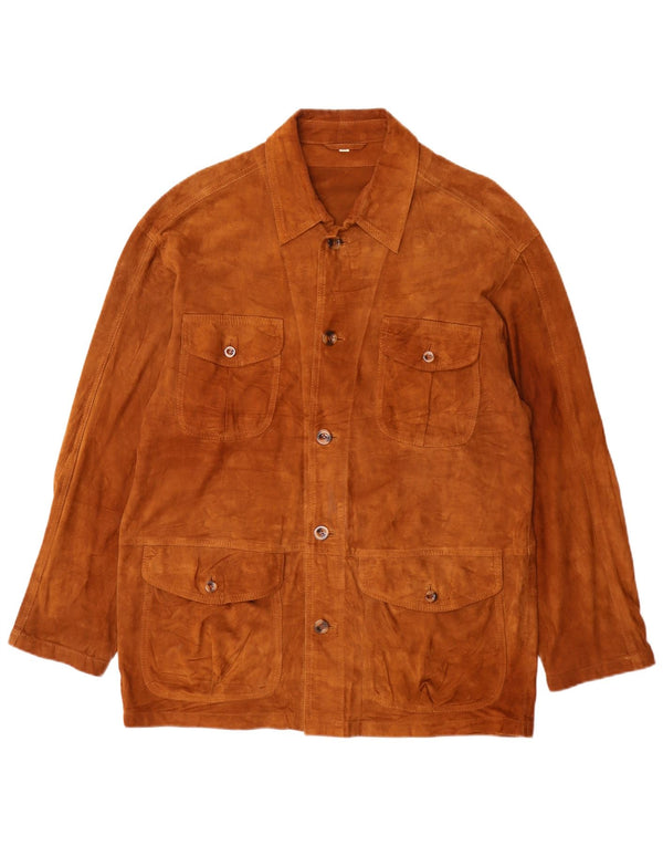 Jachetă vintage pentru bărbați din piele intoarsa IT 50 Large Beige