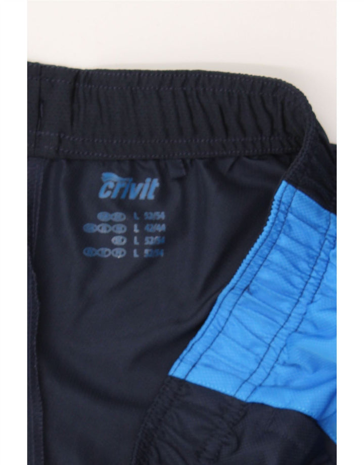 CRIVIT Mens Sport Shorts Large  Navy Blue Colourblock Polyester Vintage Crivit and Second-Hand Crivit from Messina Hembry 