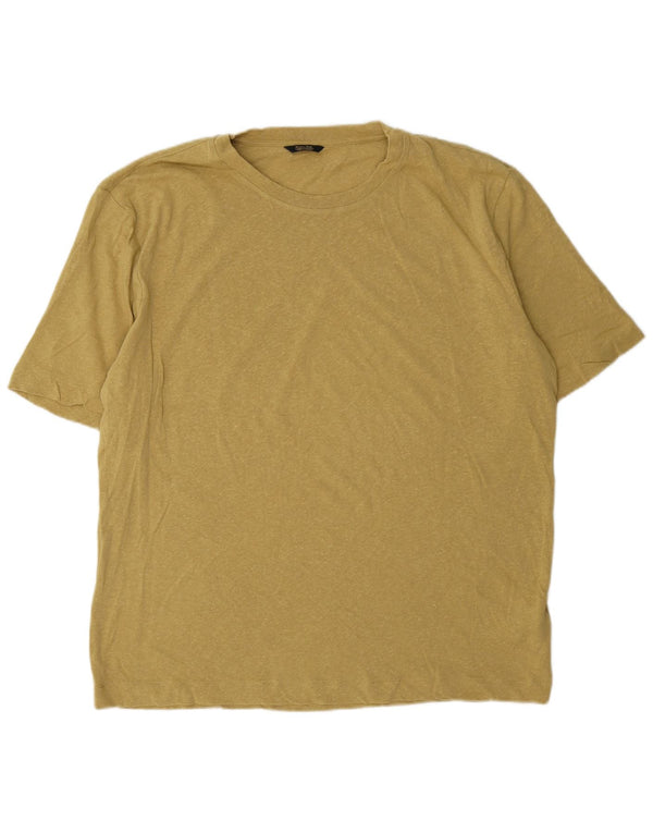 Massimo Dutti Tricou pentru femei Top UK 20 2XL Yellow Linen
