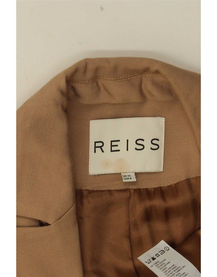 Sacou blazer pentru femei Reiss cu 1 nasture UK 10 mic Bej Viscoza