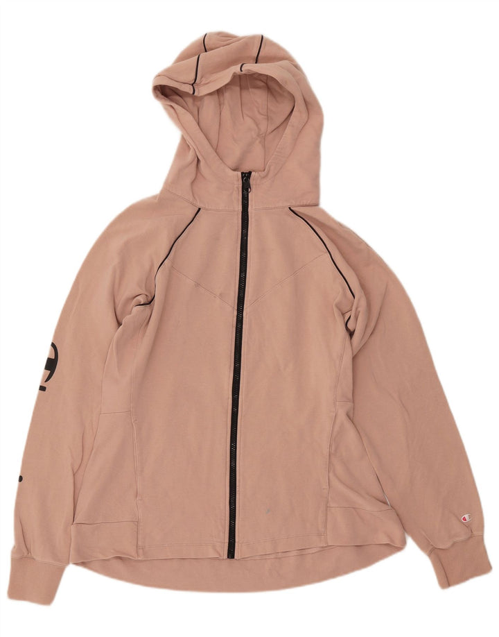 CHAMPION Pulover cu capota cu fermoar cu grafic pentru femei UK 18 XL roz