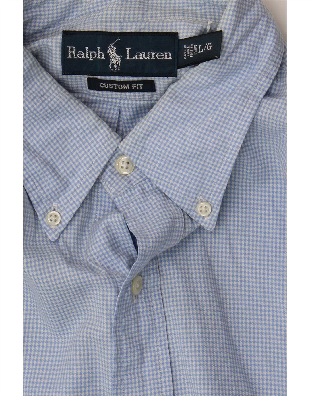 Cămașă personalizată pentru bărbați Ralph Lauren, bumbac cu carouri albastre mari
