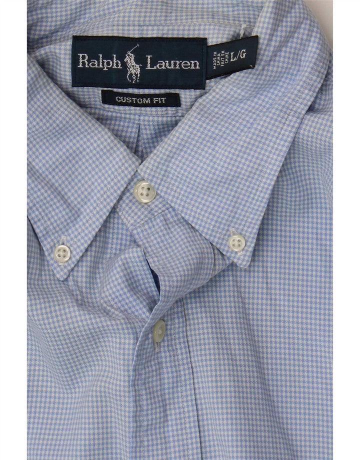 Cămașă personalizată pentru bărbați Ralph Lauren, bumbac cu carouri albastre mari