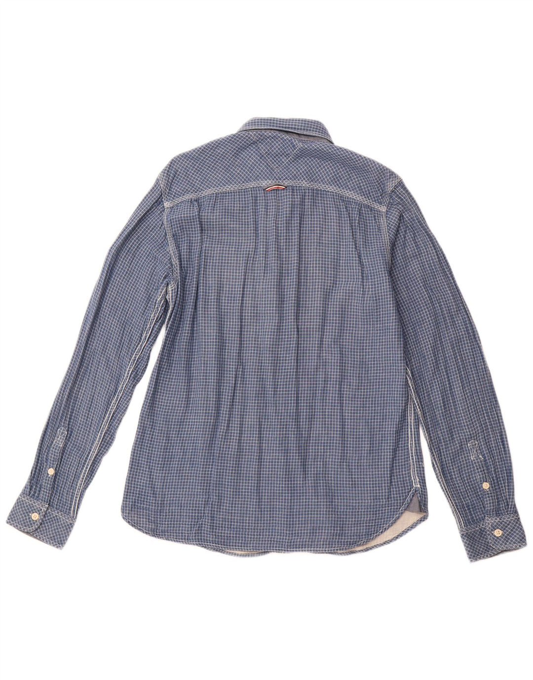 Cămașă pentru bărbați TOMMY HILFIGER, bumbac cu carouri, albastru bleumarin mediu