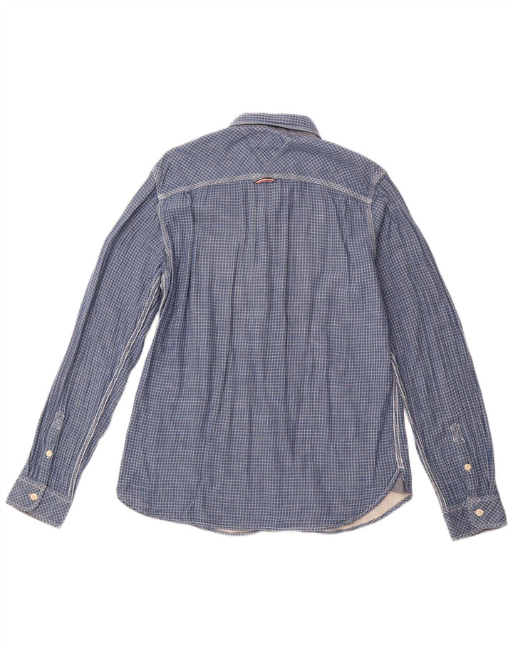 Cămașă pentru bărbați TOMMY HILFIGER, bumbac cu carouri, albastru bleumarin mediu