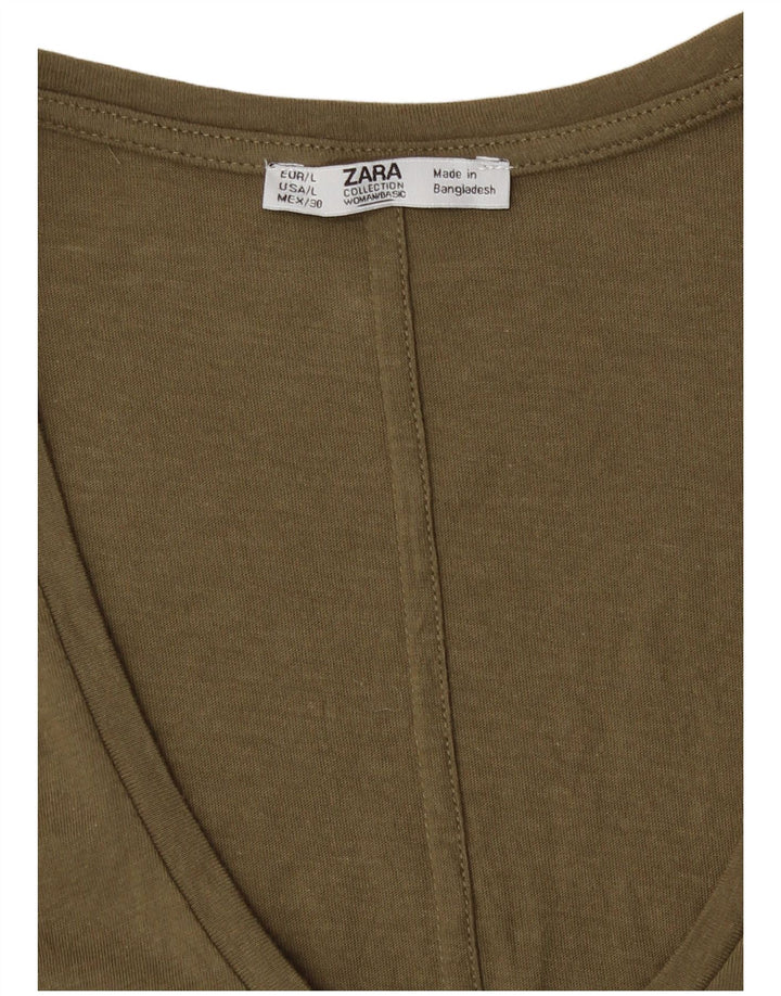 Tricou pentru femei Zara UK 16 Large Kaki