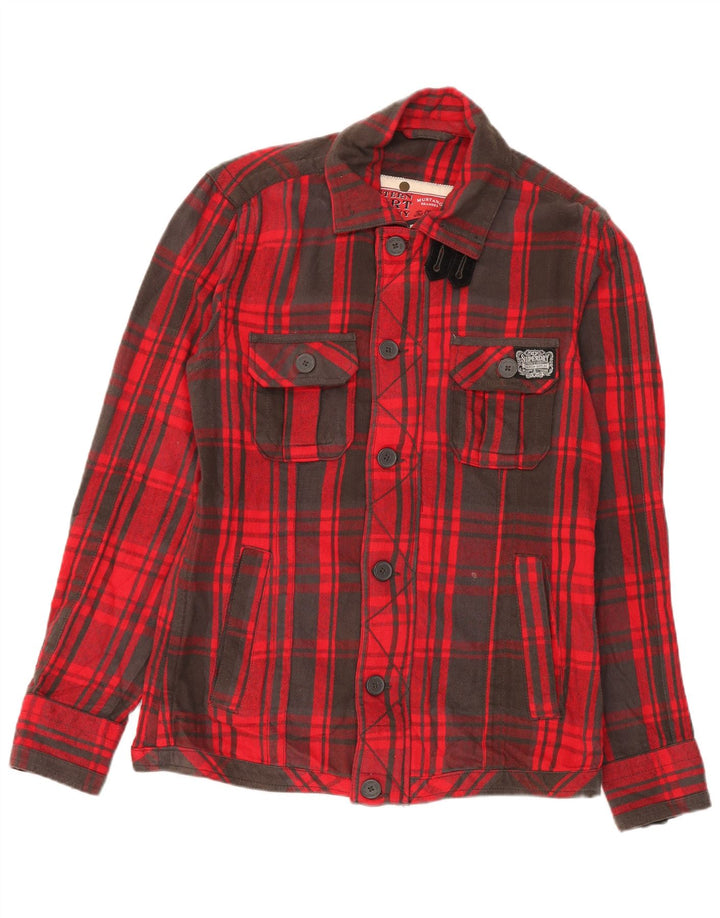 Jachetă Superdry pentru bărbați, UK 42 XL, bumbac cu carouri roșii