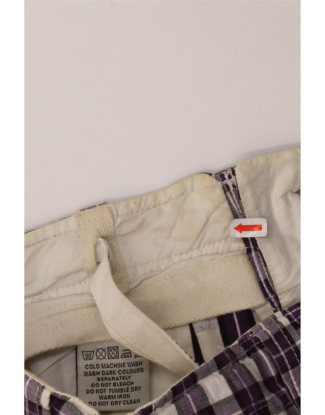 Pantaloni scurți chino SUPERDRY pentru bărbați, mari W36, bumbac cu carouri violet