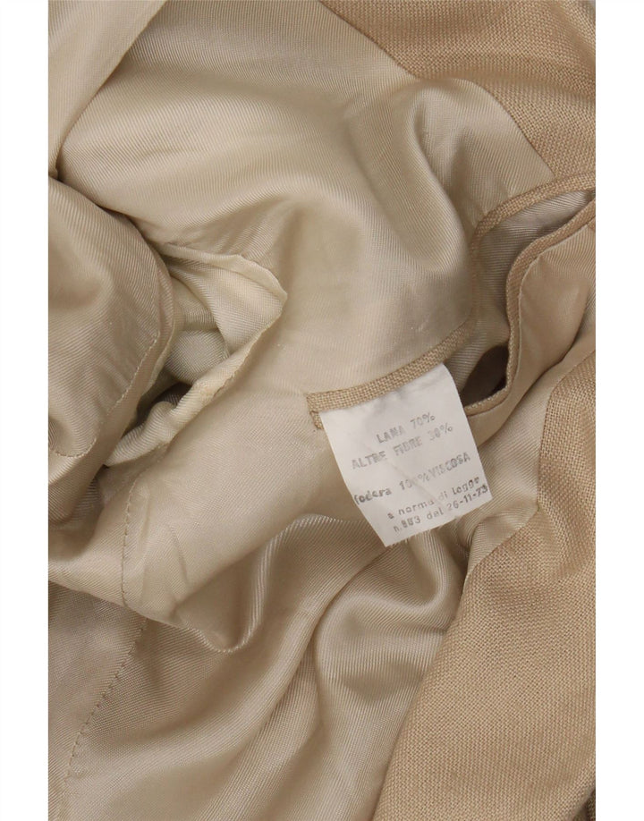 Jachetă vintage pentru bărbați cu două piepturi, UK 36, lână maro mică