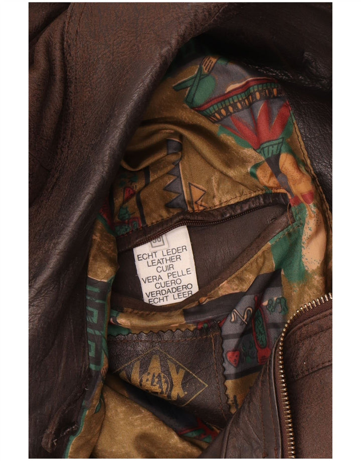 Jachetă din piele vintage pentru bărbați IT 56 3XL din piele maro