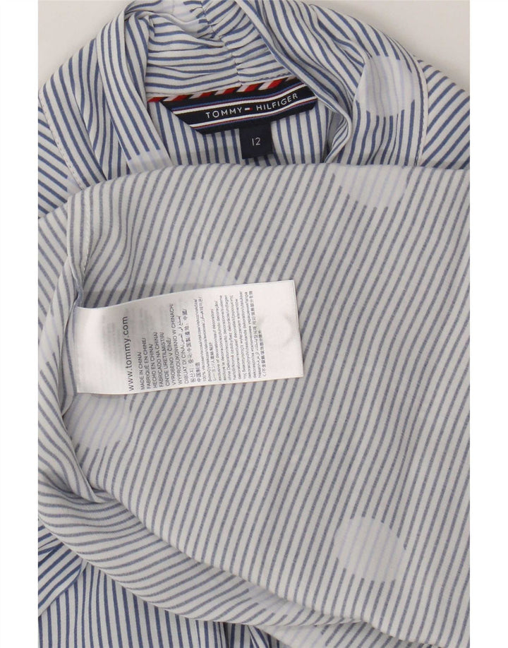 Bluză cămașă cu cravată în față Tommy Hilfiger pentru femei US 12 mare, albastru, buline