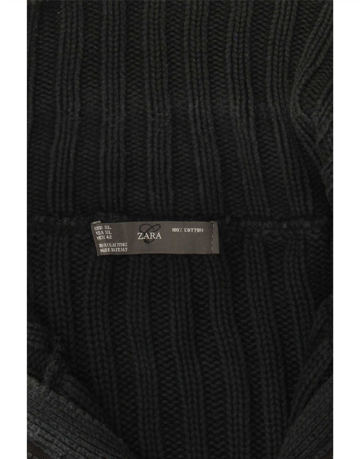 Pulover cardigan pentru bărbați Zara XL bumbac gri