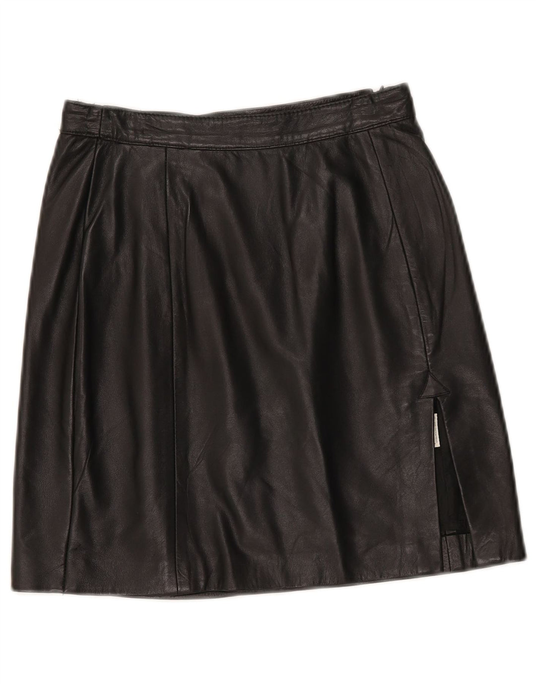 Fusta Mini din piele Vintage pentru femei W24 XS Negru