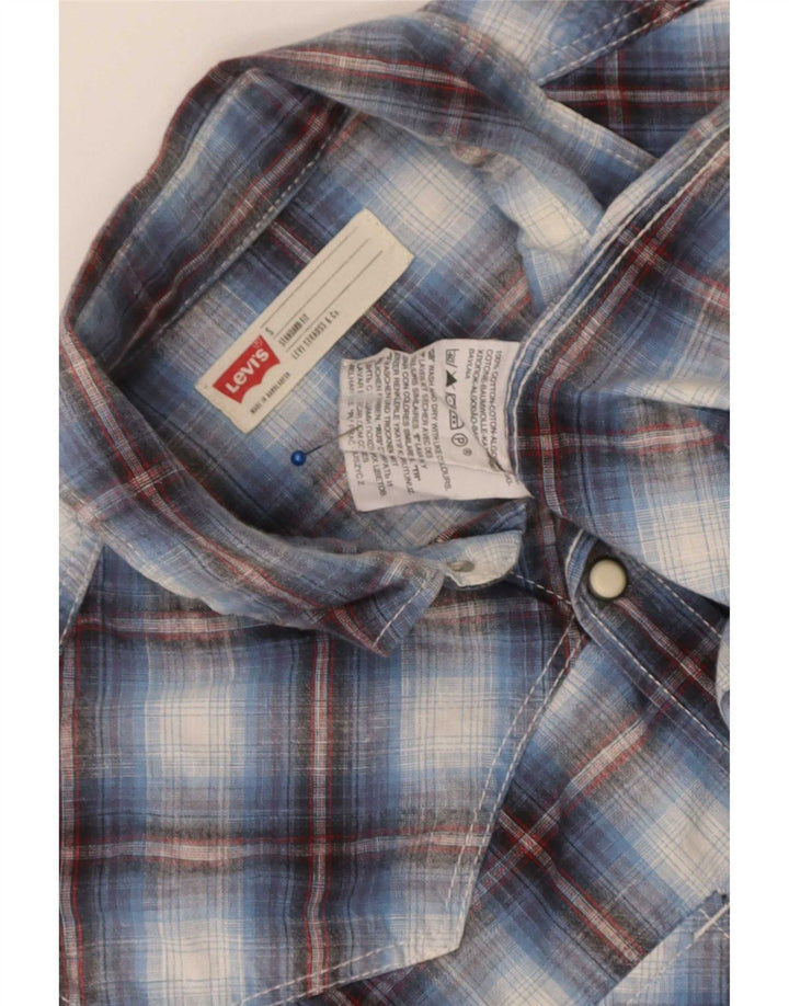 Cămașă Levi's Standard Fit pentru bărbați, bumbac cu carouri mici, albastre
