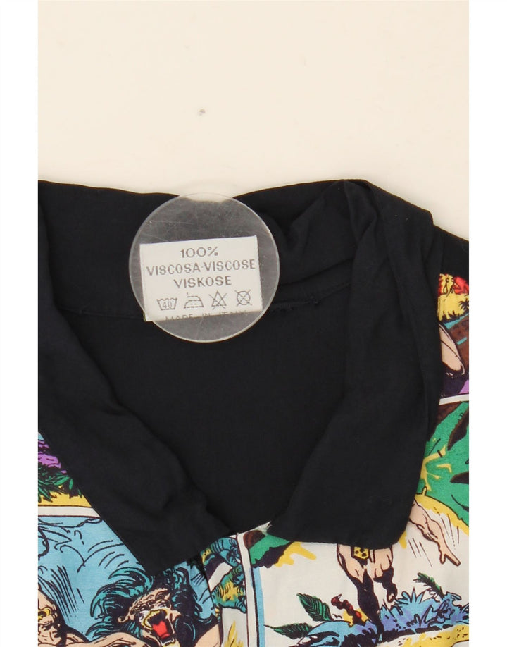 Cămașă cu mânecă scurtă cu grafic Tarzan pentru bărbați Lemon Patchwork mare, albastru