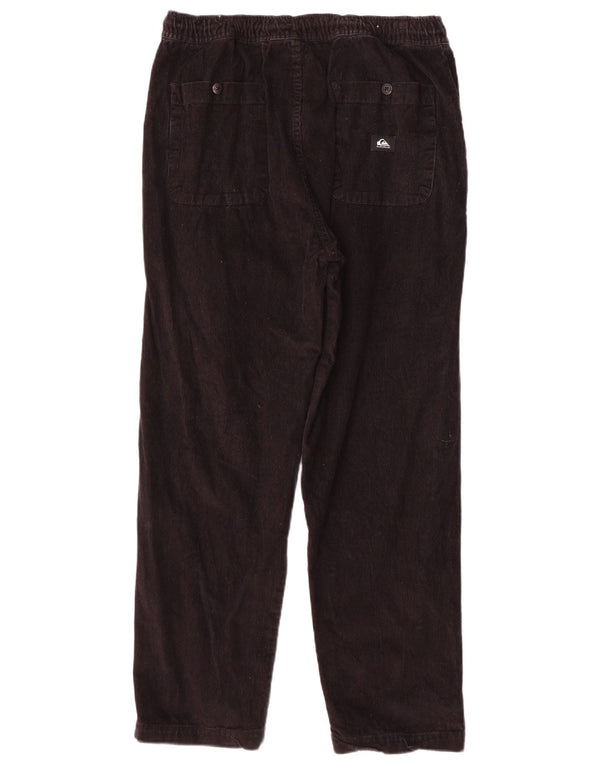 Pantaloni drepți din velur Quiksilver pentru bărbați, L32 L28, bumbac maro
