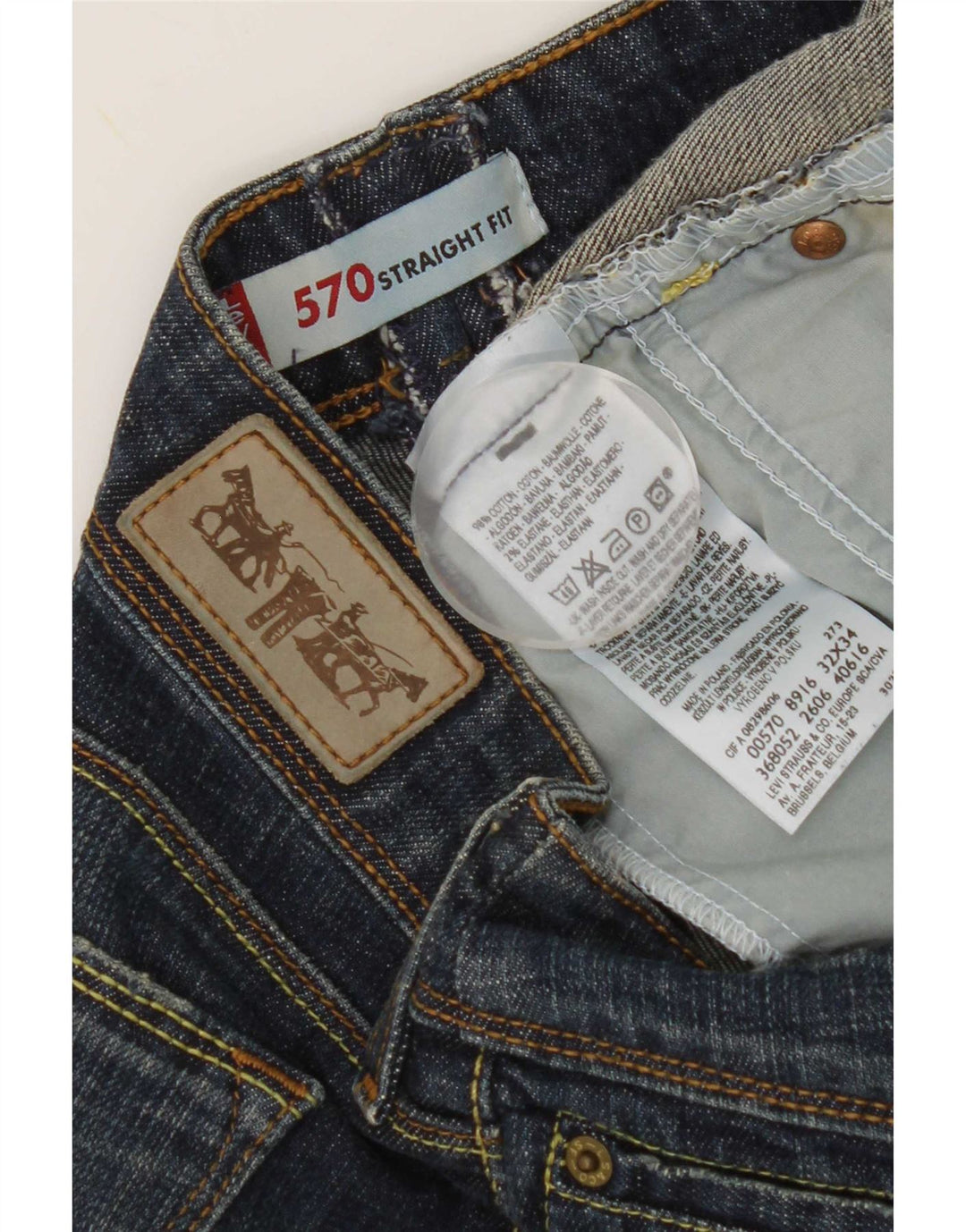 Blugi drepti 570 pentru femei Levi's W32 L29 bumbac bleumarin