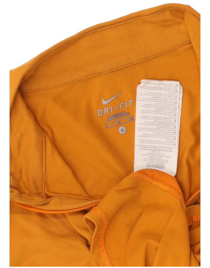 Top de trening NIKE Dri Fit, cu fermoar și gât, pentru femei, UK 10, galben mic