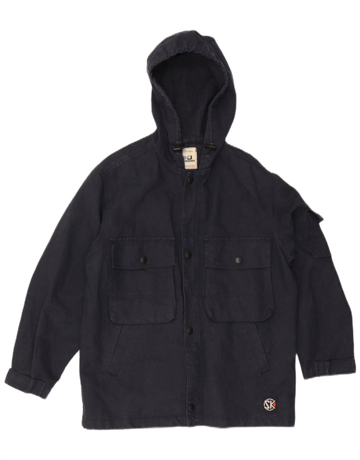 Jachetă cu glugă vintage pentru bărbați UK 38 Medium Bleumarin