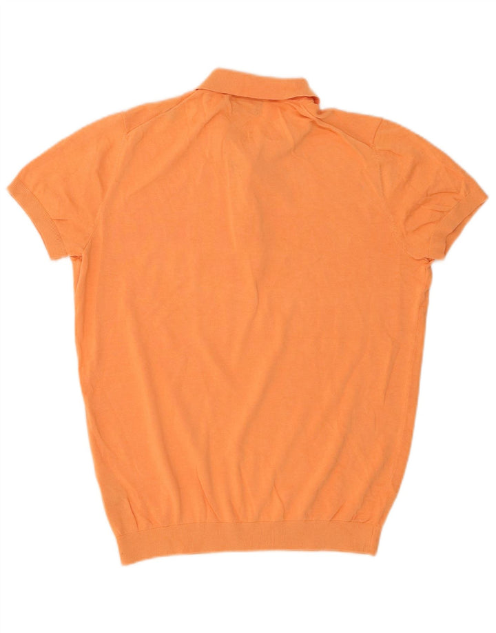 Tricou polo Massimo Dutti pentru bărbați, bumbac portocaliu mic