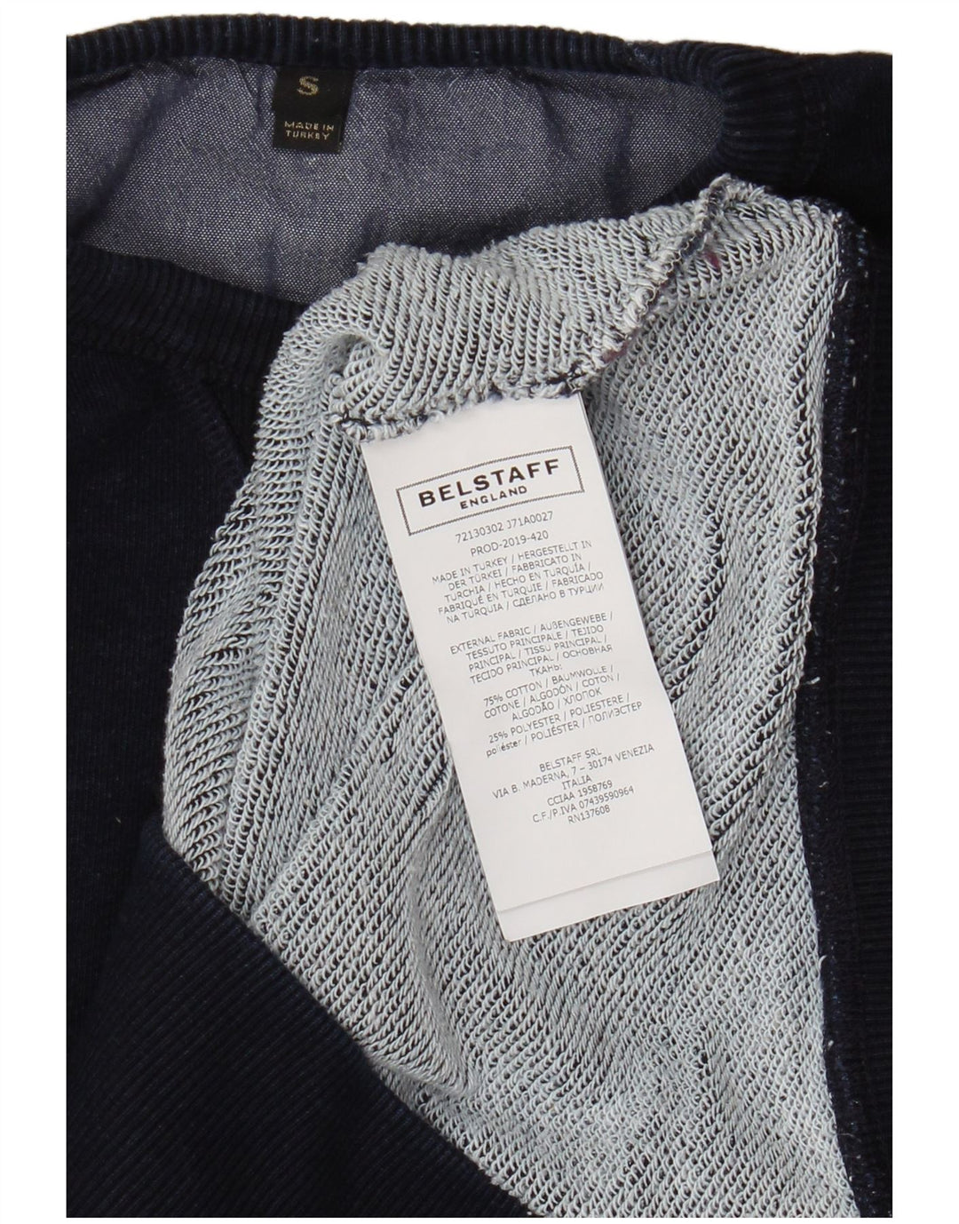 Hanorac grafic pentru bărbați Belstaff Pulover mic din bumbac bleumarin